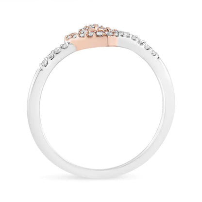 14K Rose Gold & Sterling Silver Diamond Heart Promise Ring | Rings | Elegant Emulations Jewelry USA
