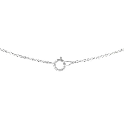 14k White Gold 1/4 Cttw Lab Grown Heart Shape Diamond Solitaire 18" Pendant Necklace (E - F Color, SI1 - SI2 Clarity) | Necklace | Elegant Emulations Jewelry USA