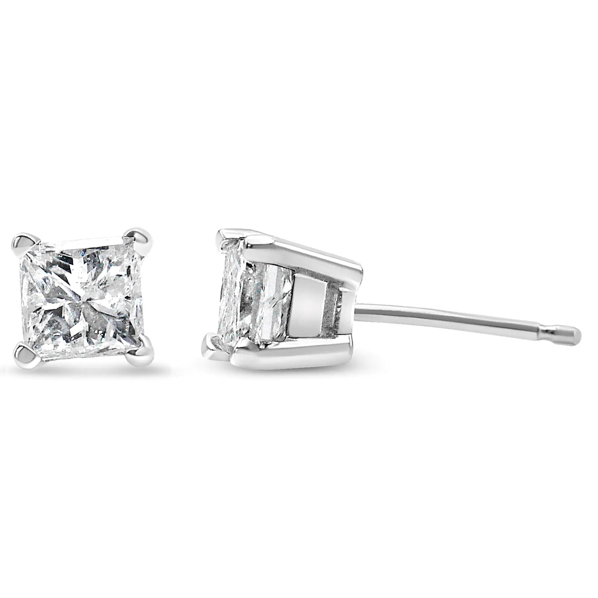 14k White Gold 1/5 Cttw Princess - cut Diamond Petite Stud Earrings (I - J, I2 - I3) | | Elegant Emulations Jewelry USA
