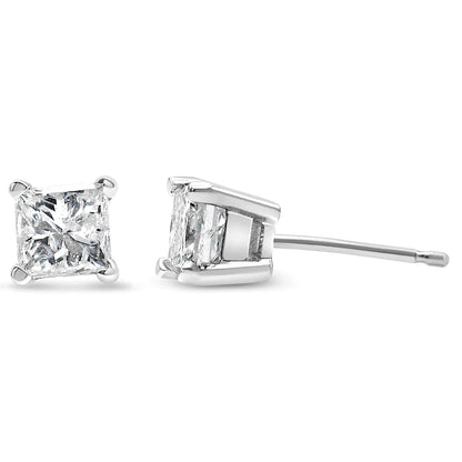 14k White Gold 1/5 Cttw Princess - cut Diamond Petite Stud Earrings (I - J, I2 - I3) | | Elegant Emulations Jewelry USA