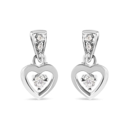 14K White Gold 1/6 Cttw Diamond Dangle Heart Stud Earrings (H - I, SI2 - I1) | | Elegant Emulations Jewelry USA