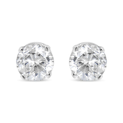 14K White Gold 5/8 Cttw Round Brilliant - Cut Lab Grown Diamond Classic 4 - Prong Push back Stud Earrings (F - G Color, VS1 - VS2 Clarity) | | Elegant Emulations Jewelry USA