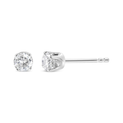 14K White Gold 5/8 Cttw Round Brilliant - Cut Lab Grown Diamond Classic 4 - Prong Push back Stud Earrings (F - G Color, VS1 - VS2 Clarity) | | Elegant Emulations Jewelry USA