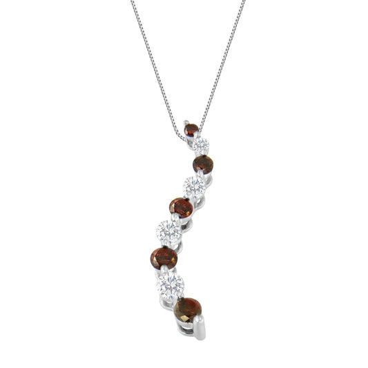 14K Yellow Gold 1 cttw Treated Red Diamond Journey Pendant Necklace (H - I, I1 - I2) | Necklace | Elegant Emulations Jewelry USA