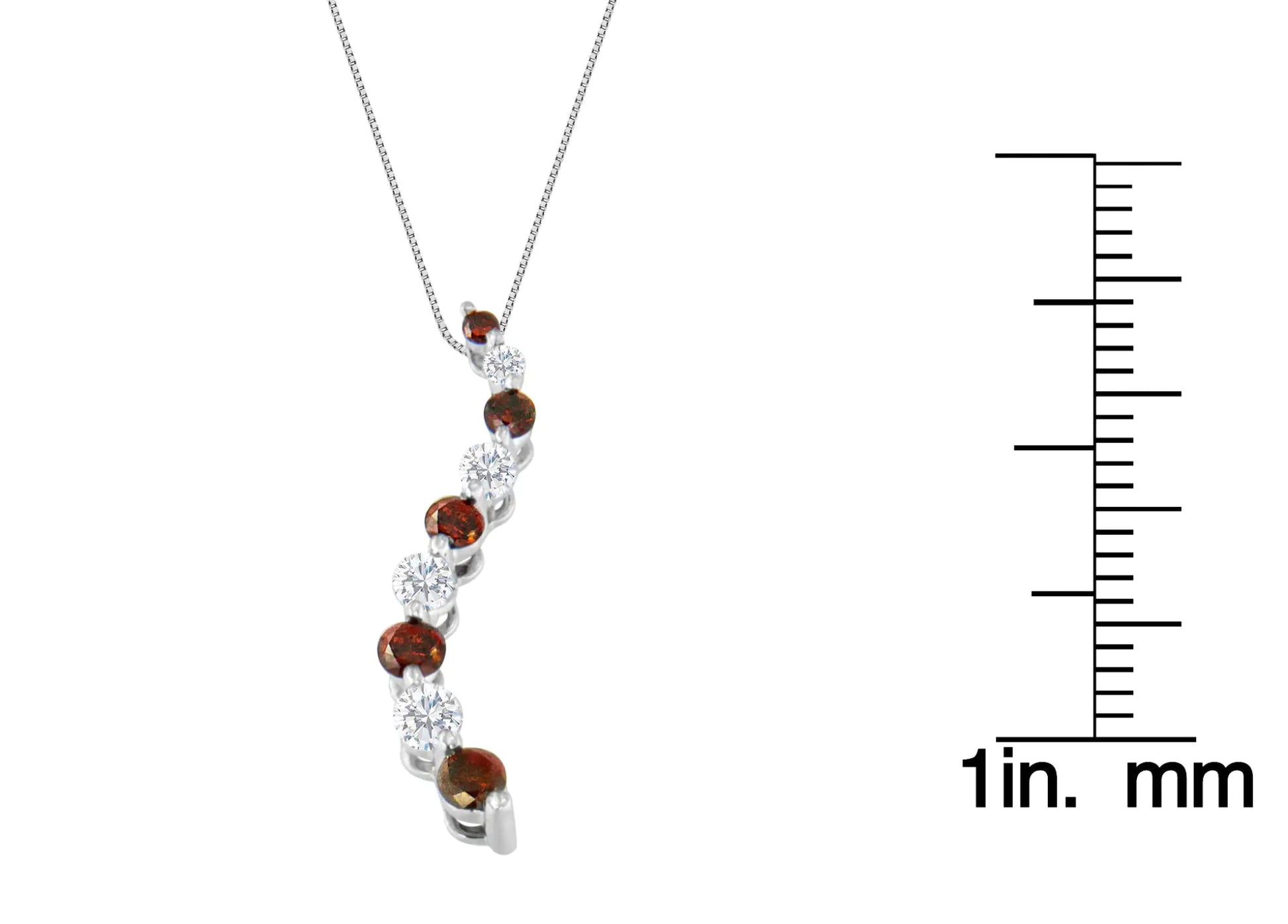 14K Yellow Gold 1 cttw Treated Red Diamond Journey Pendant Necklace (H - I, I1 - I2) | Necklace | Elegant Emulations Jewelry USA