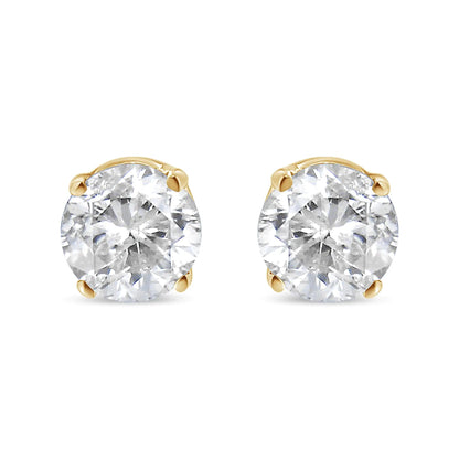 14K Yellow Gold 1/2 Cttw Round - Cut Diamond Solitaire Stud Earrings (O - P Color, SI2 - I1 Clarity) | | Elegant Emulations Jewelry USA
