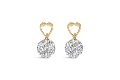 14K Yellow Gold 1ct. TDW Round - cut Diamond Earrings (I - J,SI2 - I1) | | Elegant Emulations Jewelry USA