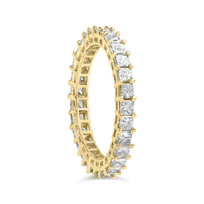14K Yellow Gold 2.00 Cttw Shared Prong Set Princess Cut Diamond Eternity Band Ring (J - K Color, SI1 - SI2 Clarity) - Ring Size 7 | | Elegant Emulations Jewelry USA
