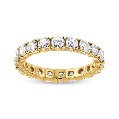14K Yellow Gold 2.00 Cttw Shared Prong Set Round Cut Diamond Eternity Band (J - K Color, VS1 - VS2 Clarity) | | Elegant Emulations Jewelry USA