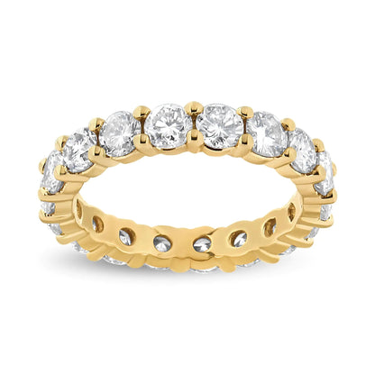 14K Yellow Gold 3.00 Cttw Shared Prong Set Round Cut Diamond Eternity Band (J - K Color, VS1 - VS2 Clarity) | | Elegant Emulations Jewelry USA