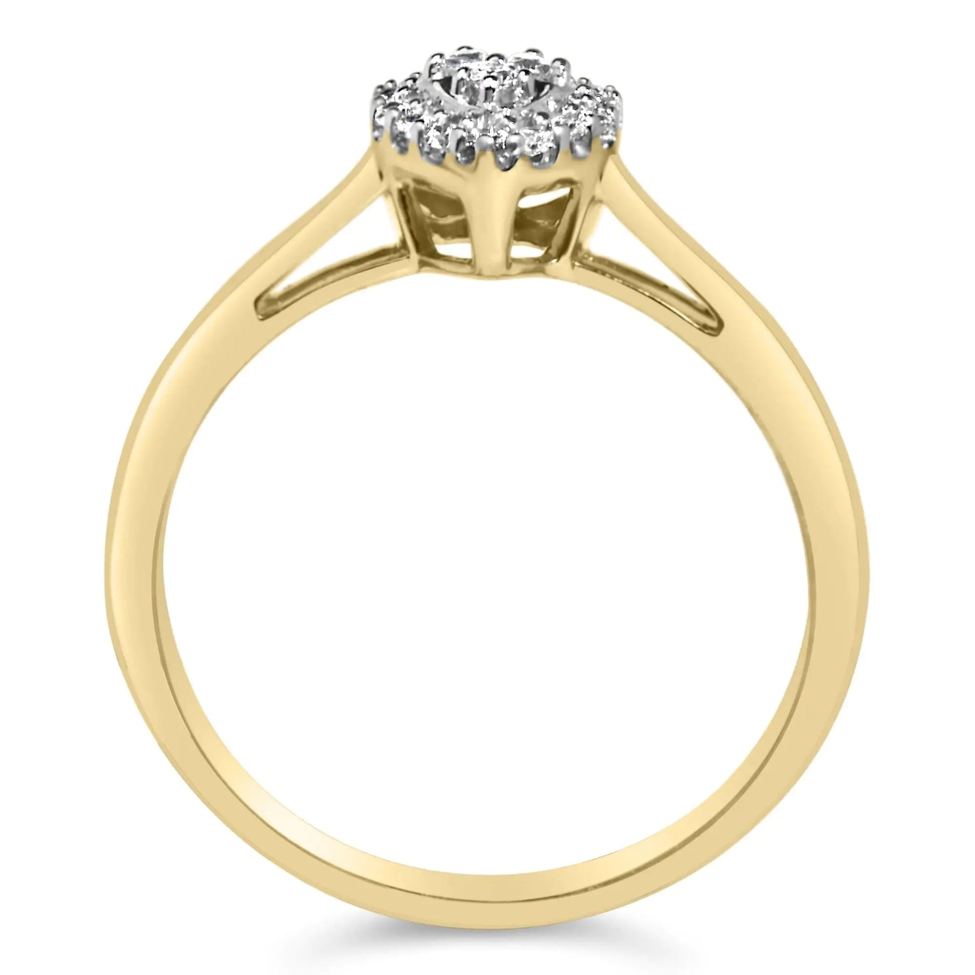 14K Yellow Gold & Sterling Silver Heart Diamond Engagement Ring | Rings | Elegant Emulations Jewelry USA