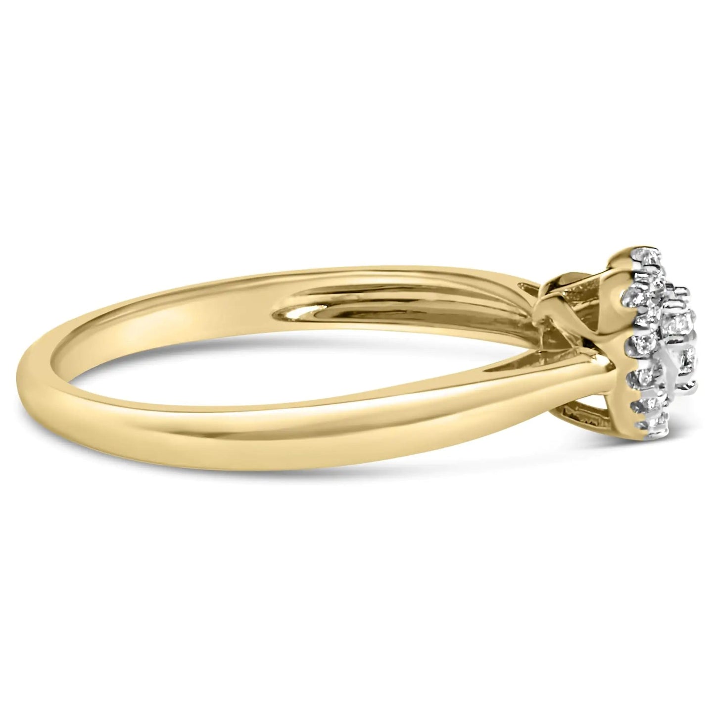 14K Yellow Gold & Sterling Silver Heart Diamond Engagement Ring | Rings | Elegant Emulations Jewelry USA