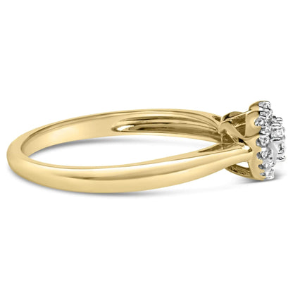 14K Yellow Gold & Sterling Silver Heart Diamond Engagement Ring | Rings | Elegant Emulations Jewelry USA