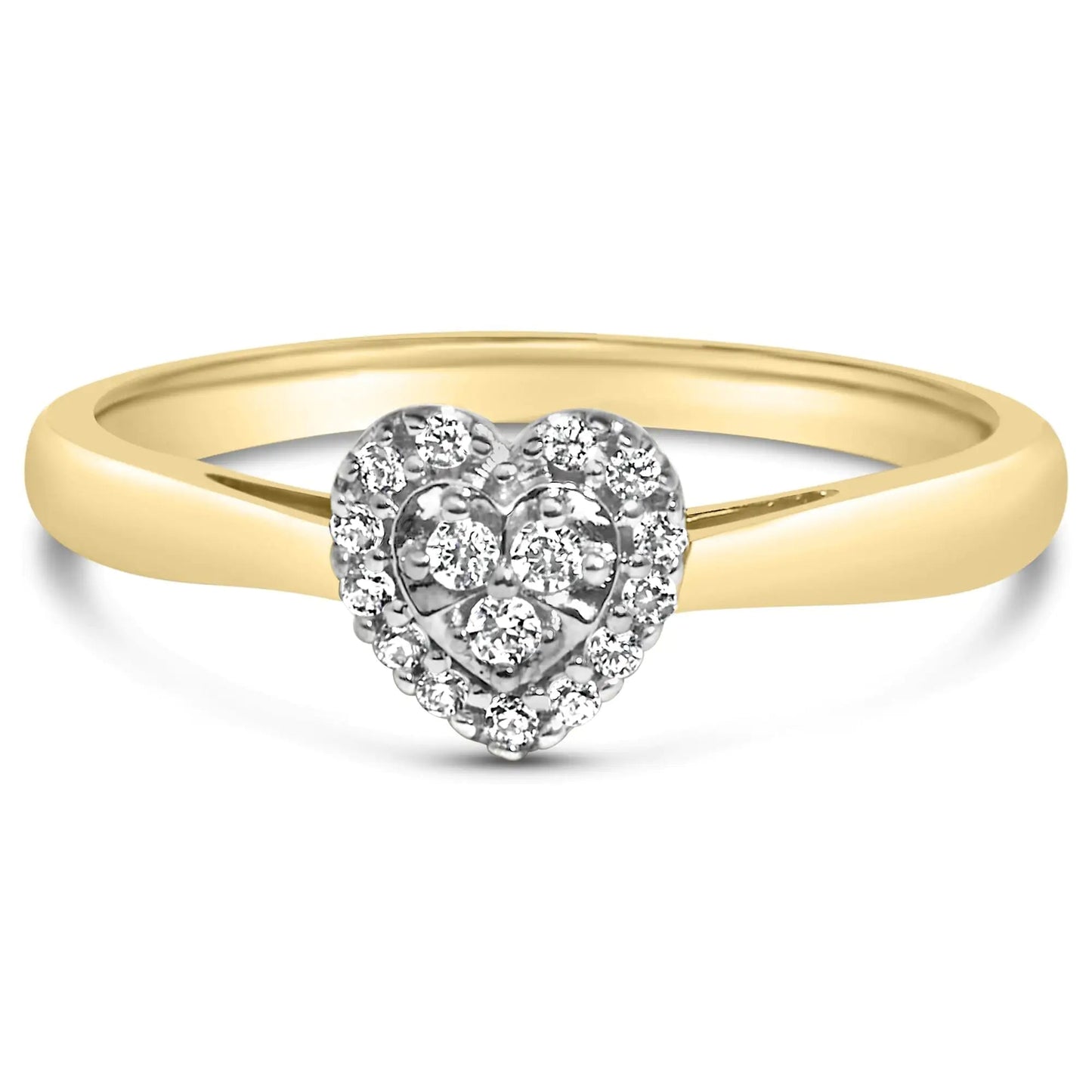 14K Yellow Gold & Sterling Silver Heart Diamond Engagement Ring | Rings | Elegant Emulations Jewelry USA