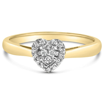 14K Yellow Gold & Sterling Silver Heart Diamond Engagement Ring | Rings | Elegant Emulations Jewelry USA