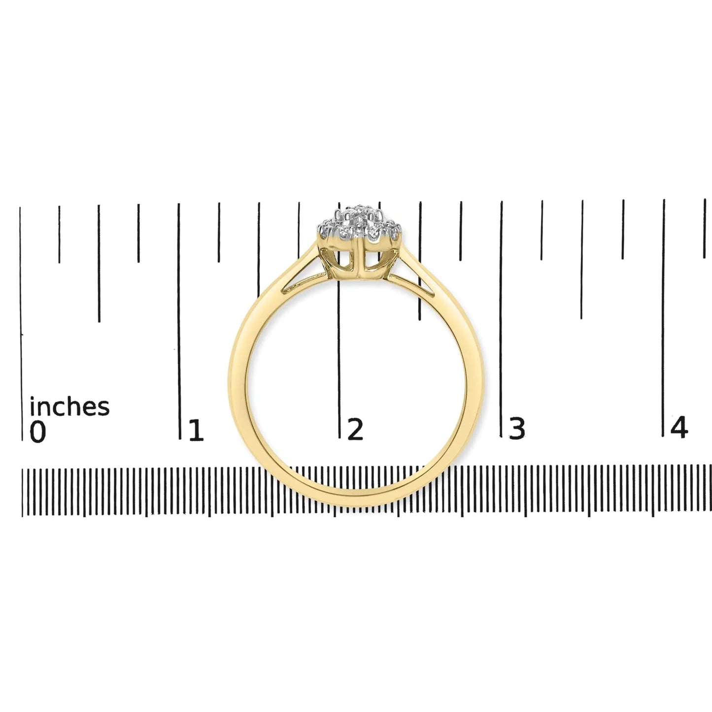 14K Yellow Gold & Sterling Silver Heart Diamond Engagement Ring | Rings | Elegant Emulations Jewelry USA