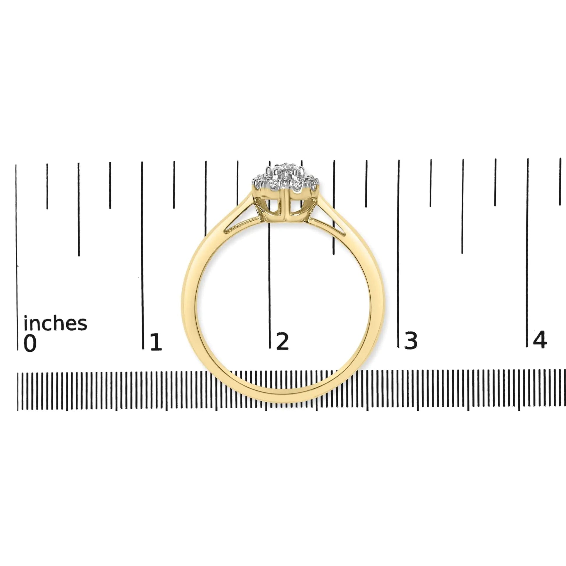 14K Yellow Gold & Sterling Silver Heart Diamond Engagement Ring | Rings | Elegant Emulations Jewelry USA