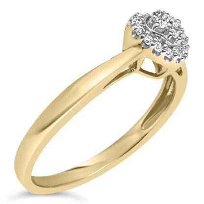 14K Yellow Gold & Sterling Silver Heart Diamond Engagement Ring | Rings | Elegant Emulations Jewelry USA