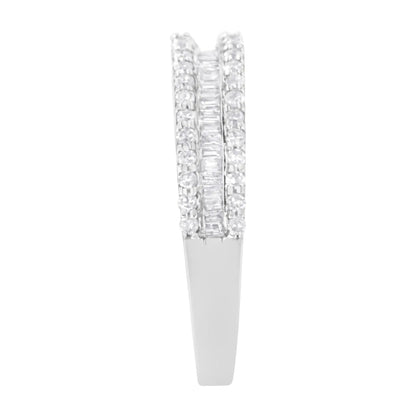 14KT White Gold 1/2 Cttw Diamond Modern Band Ring (H - I Color, SI2 - I1 Clarity) | | Elegant Emulations Jewelry USA