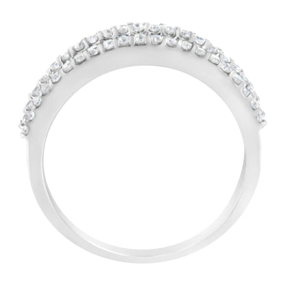 14KT White Gold 1/2 Cttw Diamond Modern Band Ring (H - I Color, SI2 - I1 Clarity) | | Elegant Emulations Jewelry USA