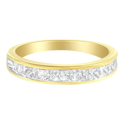 14KT Yellow Gold Diamond Channel Band Ring (1 cttw, H - I Color, SI2 - I1 Clarity) | | Elegant Emulations Jewelry USA