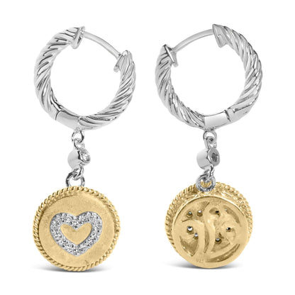 18K Gold Plated Silver Diamond Heart Earrings | Earrings | Elegant Emulations Jewelry USA