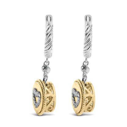18K Gold Plated Silver Diamond Heart Earrings | Earrings | Elegant Emulations Jewelry USA