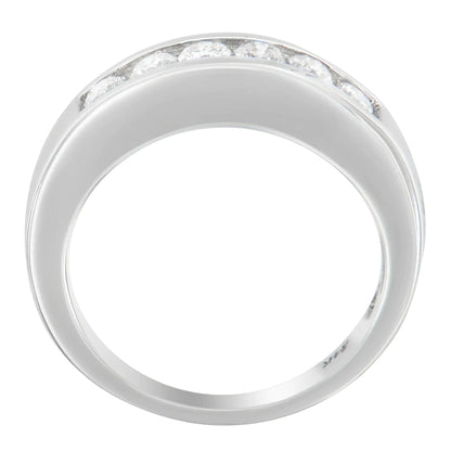 14K White Gold 3/4ct. TDW Diamond Channel Band Ring (H-I, I1-I2) - Elegant Emulations
