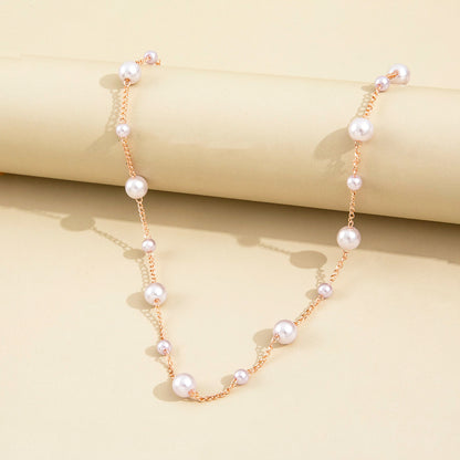 Vintage Pearl Clavicle Chain Female Simple - Elegant Emulations