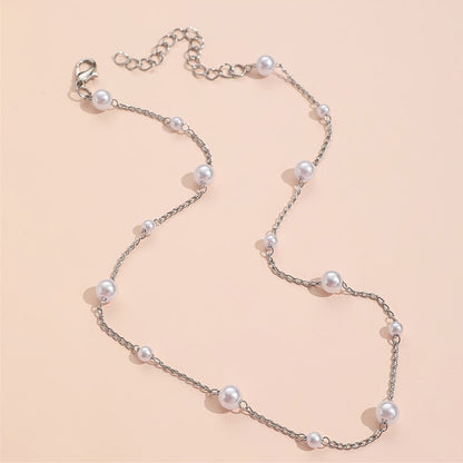 Vintage Pearl Clavicle Chain Female Simple - Elegant Emulations