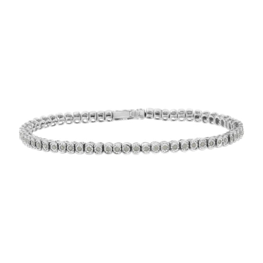 .925 Silver 0.5ct Diamond Tennis Bracelet 7" (I - J, I2 - I3) | Bracelets | Elegant Emulations Jewelry USA