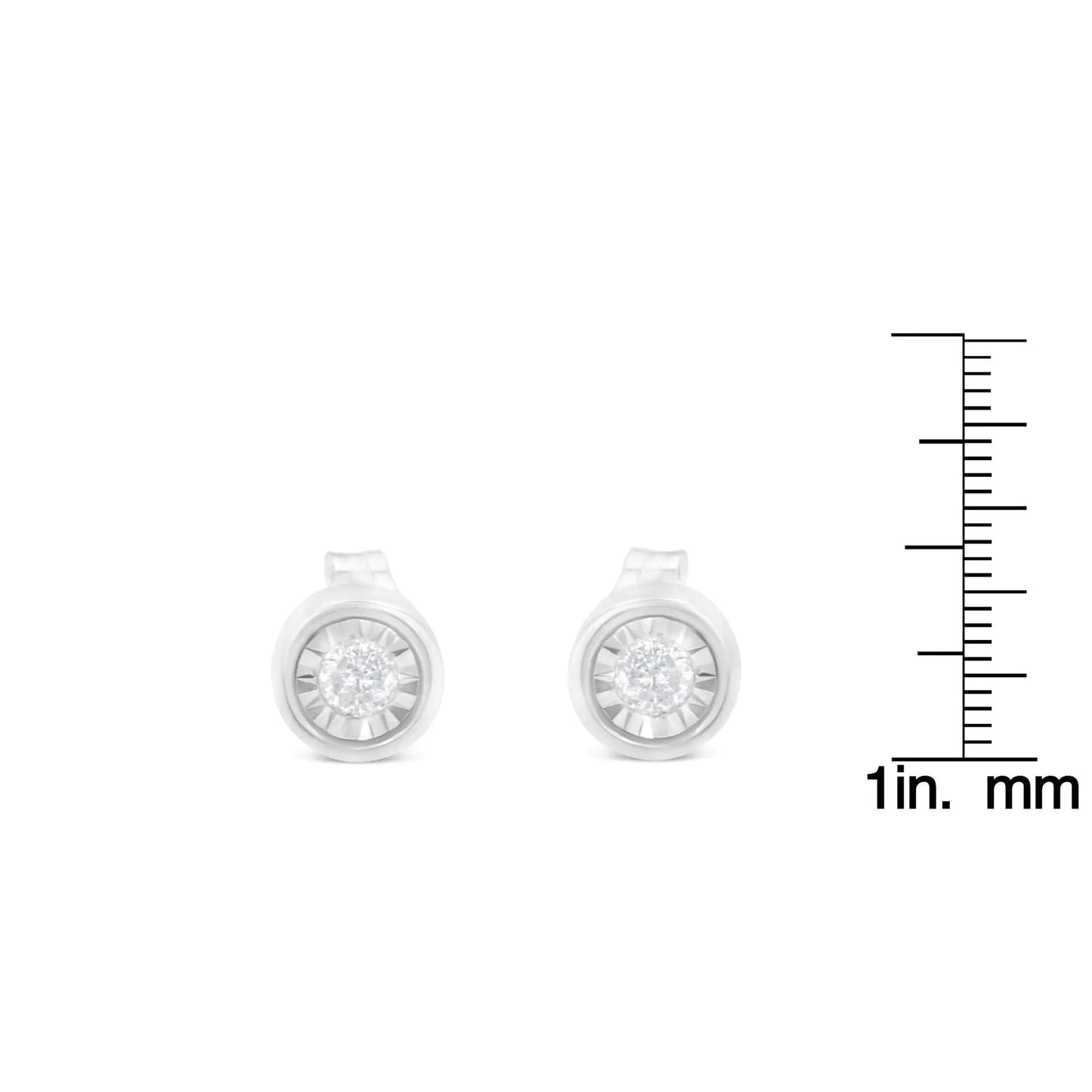 .925 Silver 1/5 Ct Brilliant Diamond Barrel Studs (I - J, I2 - I3) | Earrings | Elegant Emulations Jewelry USA