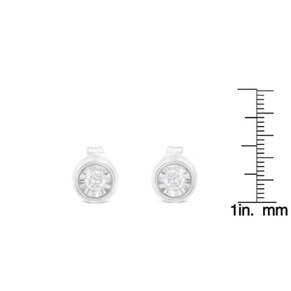 .925 Silver 1/5 Ct Brilliant Diamond Barrel Studs (I - J, I2 - I3) | Earrings | Elegant Emulations Jewelry USA