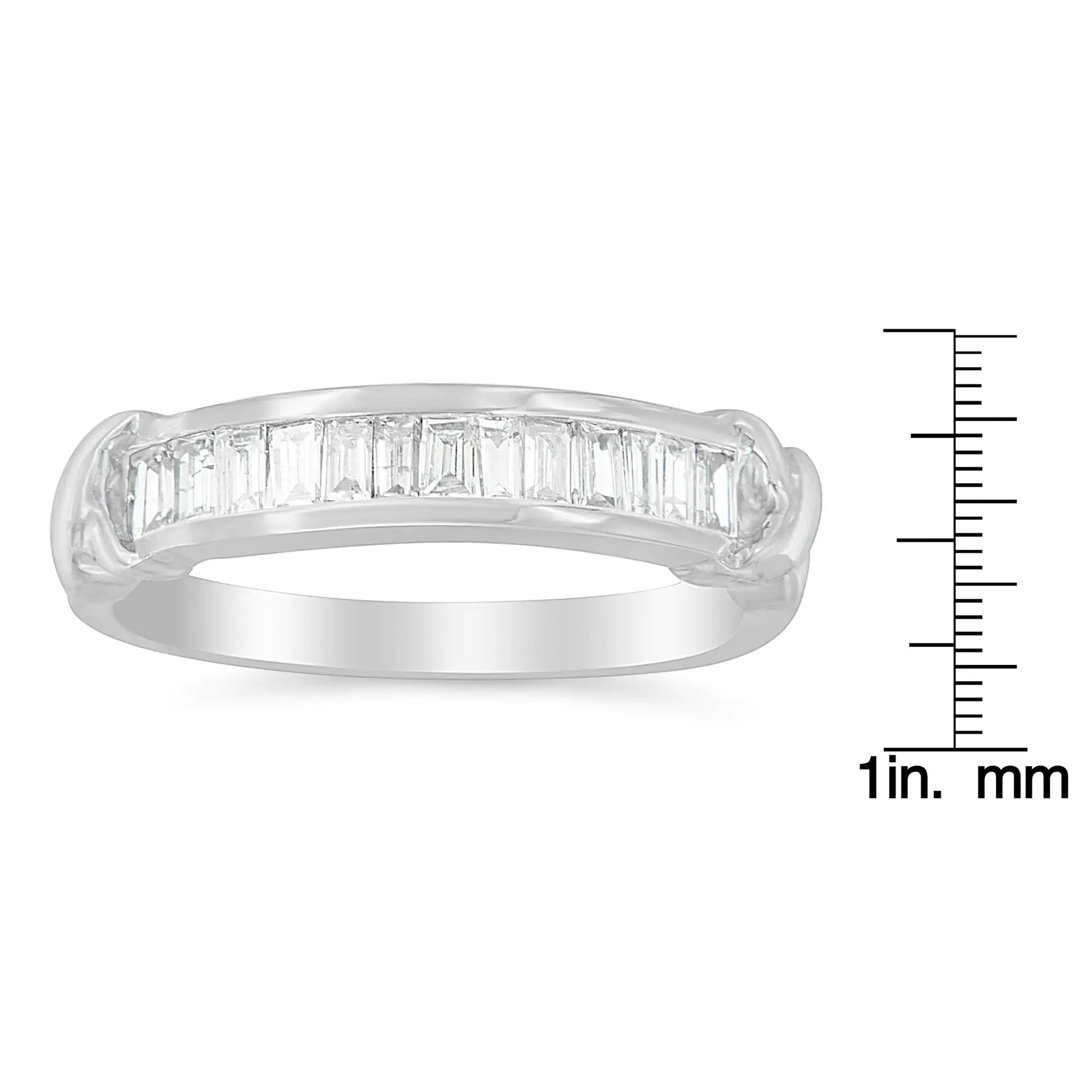 925 Silver Diamond Baguette X - Station Bridal Ring – Elegant Design | Rings | Elegant Emulations Jewelry USA