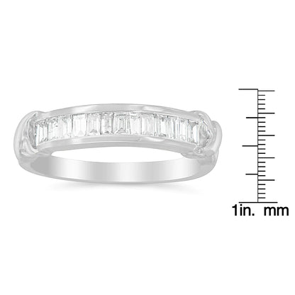 925 Silver Diamond Baguette X - Station Bridal Ring – Elegant Design | Rings | Elegant Emulations Jewelry USA