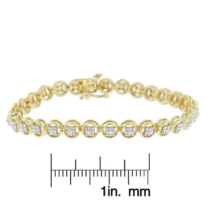 .925 Silver Diamond Circle Link Tennis Bracelet 7" | Bracelets | Elegant Emulations Jewelry USA