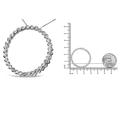 .925 Silver Diamond Circle Pendant 18" Necklace | Necklace | Elegant Emulations Jewelry USA