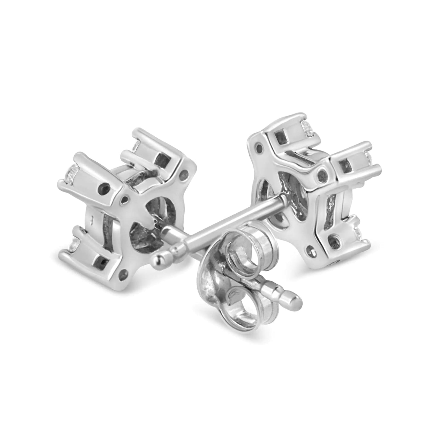.925 Silver Diamond X - Shaped Stud Earrings | Earrings | Elegant Emulations Jewelry USA