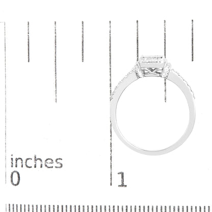 .925 Silver Princess Diamond Halo Ring (H - I, SI1 - SI2) | Rings | Elegant Emulations Jewelry USA