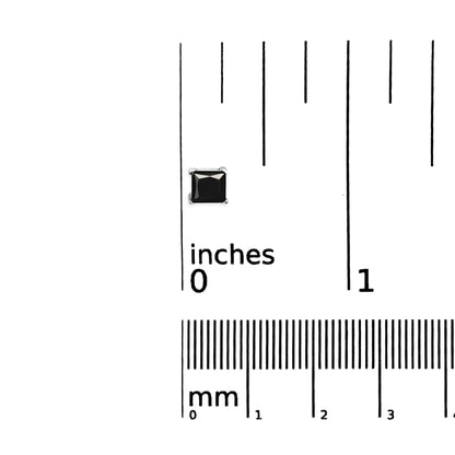 .925 Sterling Black Diamond Princess - Cut Stud Earrings | Earrings | Elegant Emulations Jewelry USA