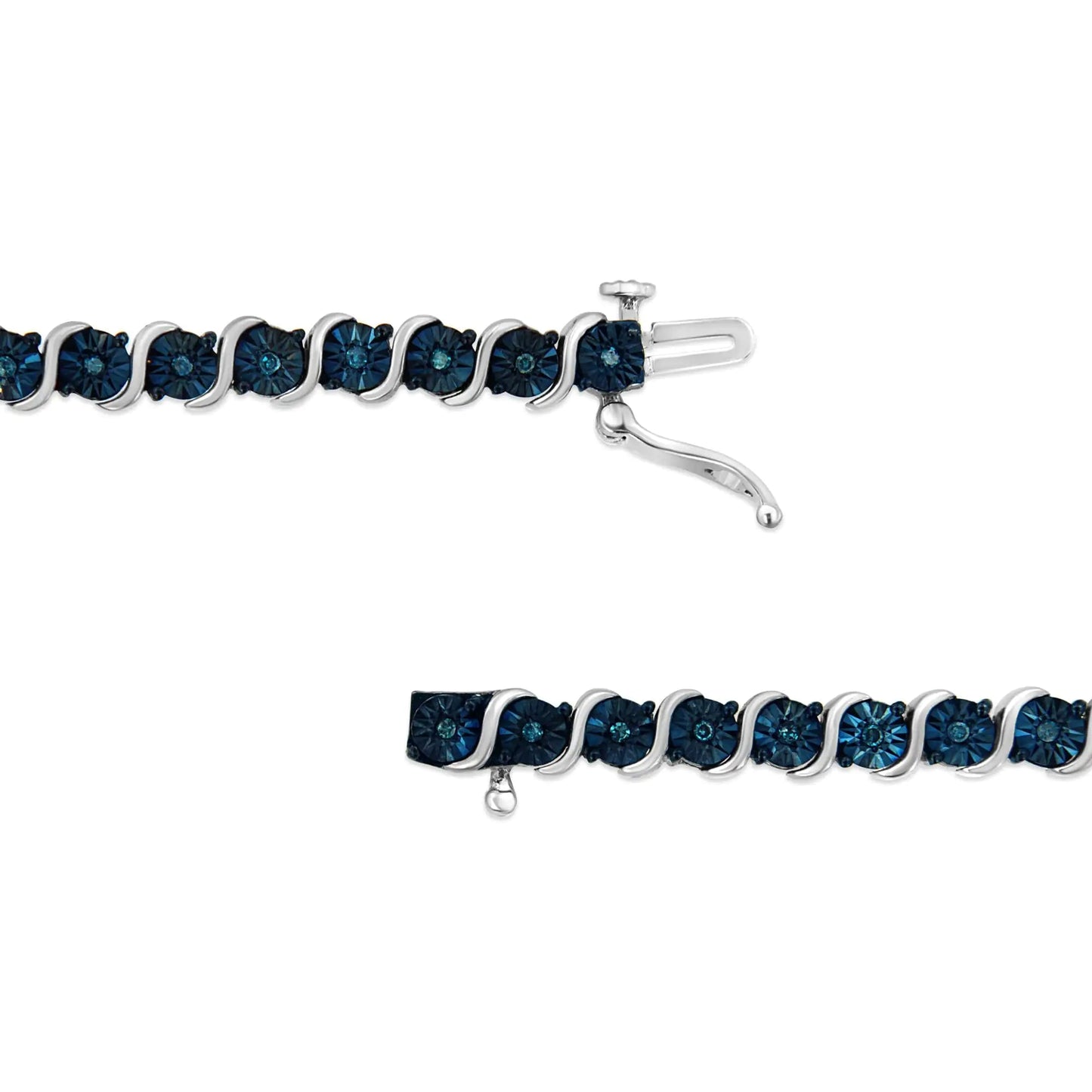 .925 Sterling Blue Diamond Tennis Bracelet 7" | Bracelets | Elegant Emulations Jewelry USA