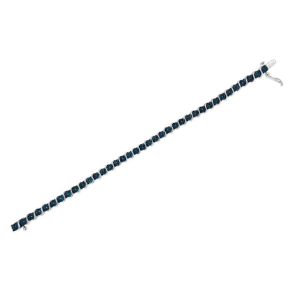 .925 Sterling Blue Diamond Tennis Bracelet 7" | Bracelets | Elegant Emulations Jewelry USA