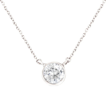 .925 Sterling Silver 1/2 Cttw Diamond Bezel 18" Pendant Necklace (I - J Color, I2 - I3 Clarity) | Necklace | Elegant Emulations Jewelry USA