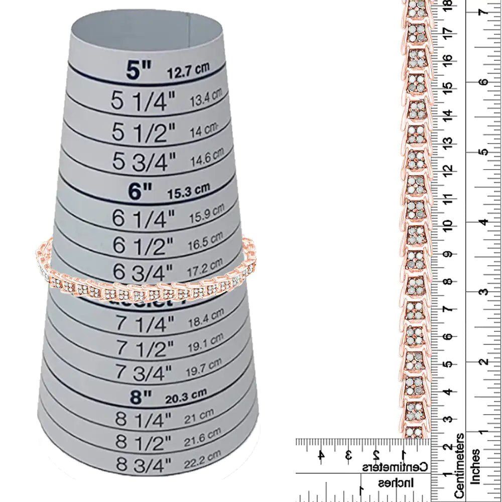 .925 Sterling Silver 2.0 Ct Chevron Diamond Tennis Bracelet - 7" | Bracelets | Elegant Emulations Jewelry USA