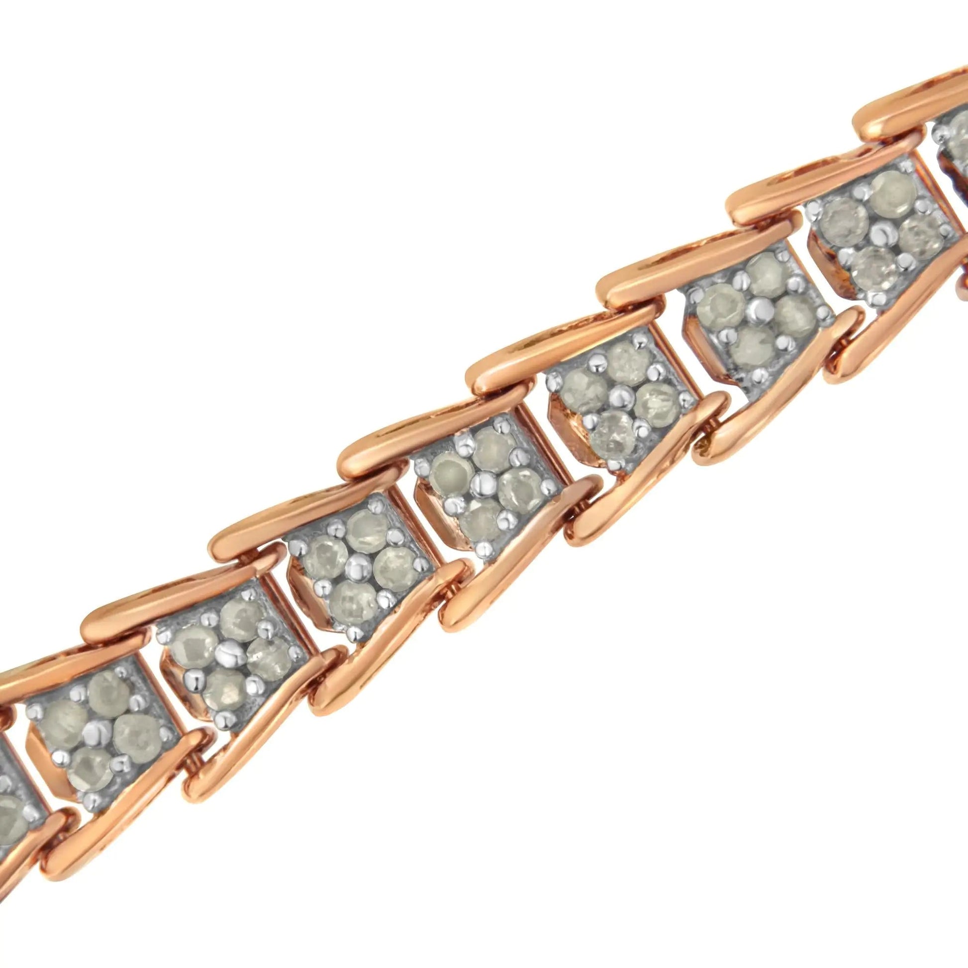 .925 Sterling Silver 2.0 Ct Chevron Diamond Tennis Bracelet - 7" | Bracelets | Elegant Emulations Jewelry USA