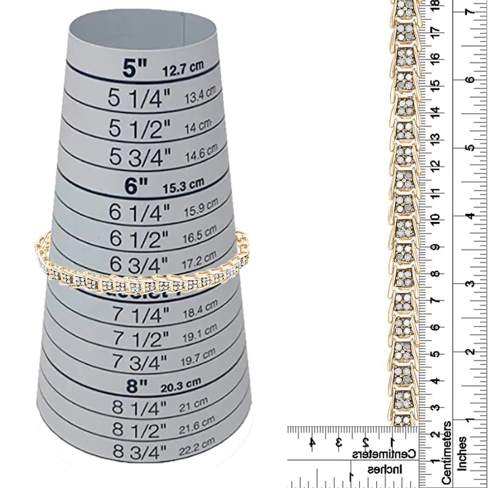 .925 Sterling Silver 2.0 Ct Chevron Diamond Tennis Bracelet - 7" | Bracelets | Elegant Emulations Jewelry USA