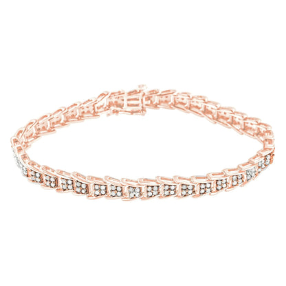 .925 Sterling Silver 2.0 Ct Chevron Diamond Tennis Bracelet - 7" | Bracelets | Elegant Emulations Jewelry USA