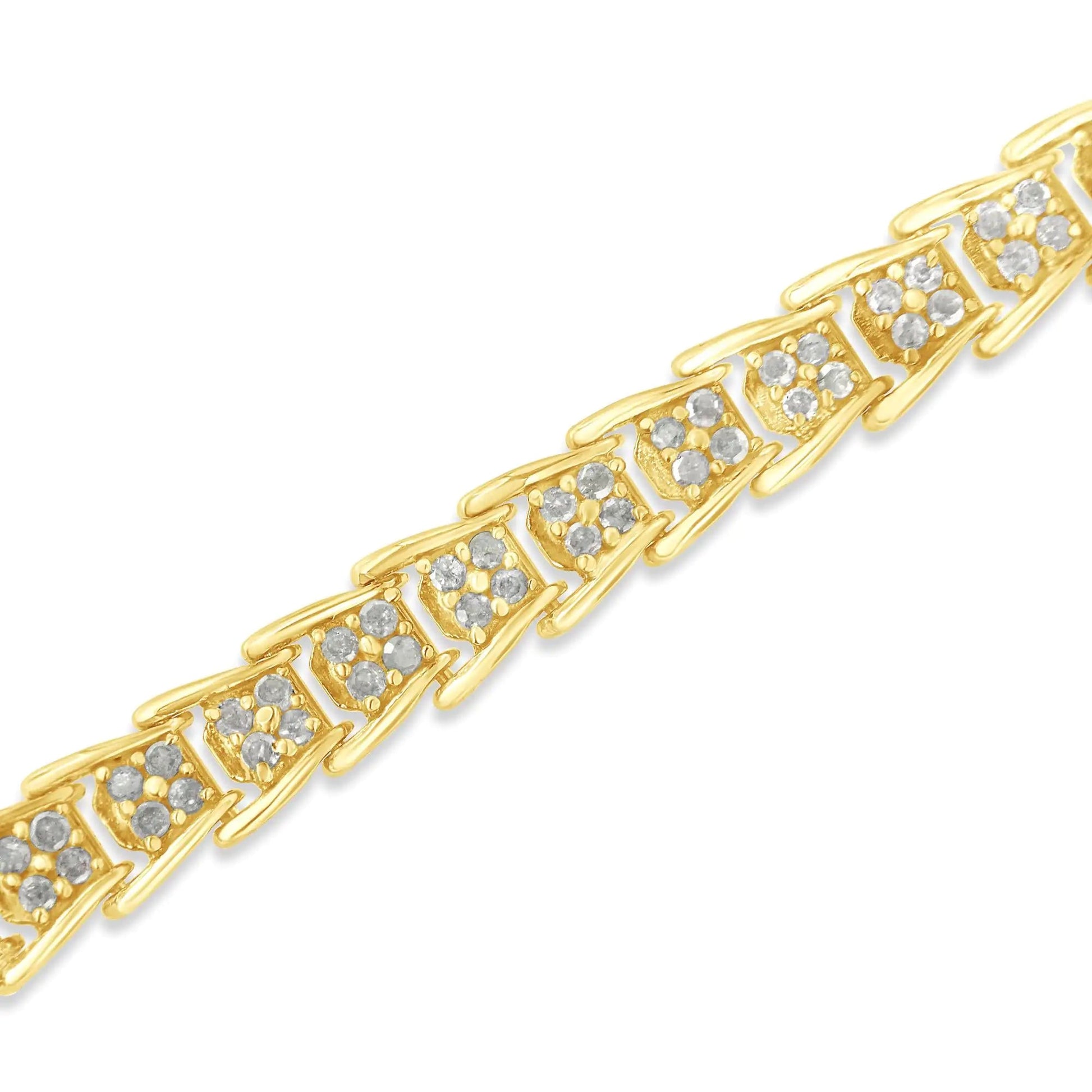 .925 Sterling Silver 2.0 Ct Chevron Diamond Tennis Bracelet - 7" | Bracelets | Elegant Emulations Jewelry USA