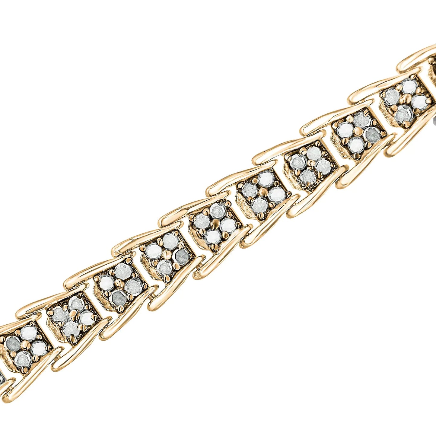 .925 Sterling Silver 2.0 Ct Chevron Diamond Tennis Bracelet - 7" | Bracelets | Elegant Emulations Jewelry USA