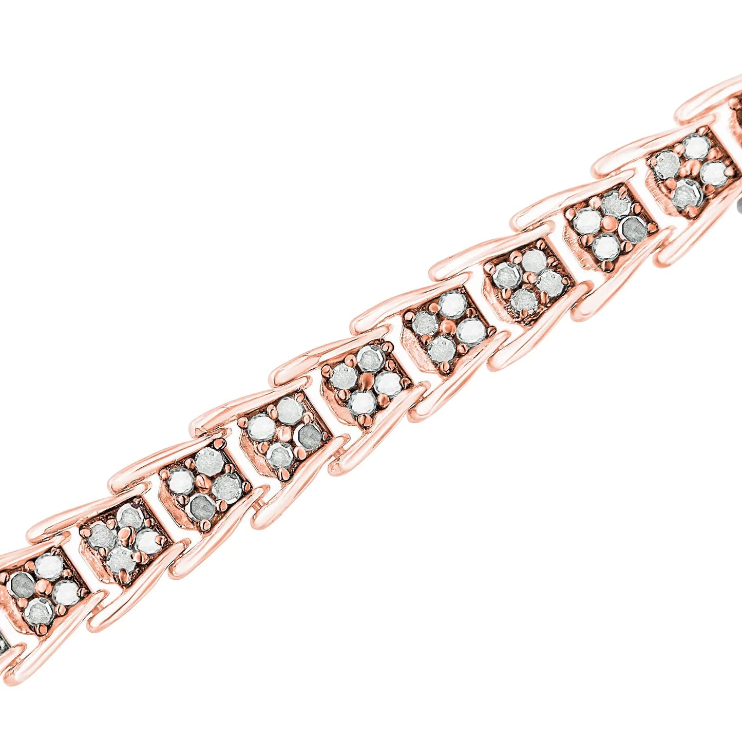 .925 Sterling Silver 2.0 Ct Chevron Diamond Tennis Bracelet - 7" | Bracelets | Elegant Emulations Jewelry USA